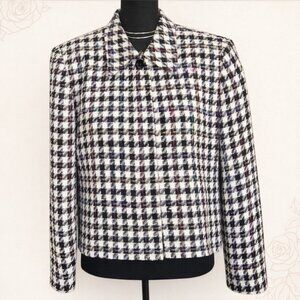 Vintage Doncaster Tweed Jacket Houndstooth Blazer Size 14